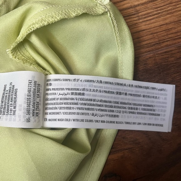 Hollister Women Small Green Cami Crop Top Satin Preppy Colourful Going Out - Picture 6 of 6